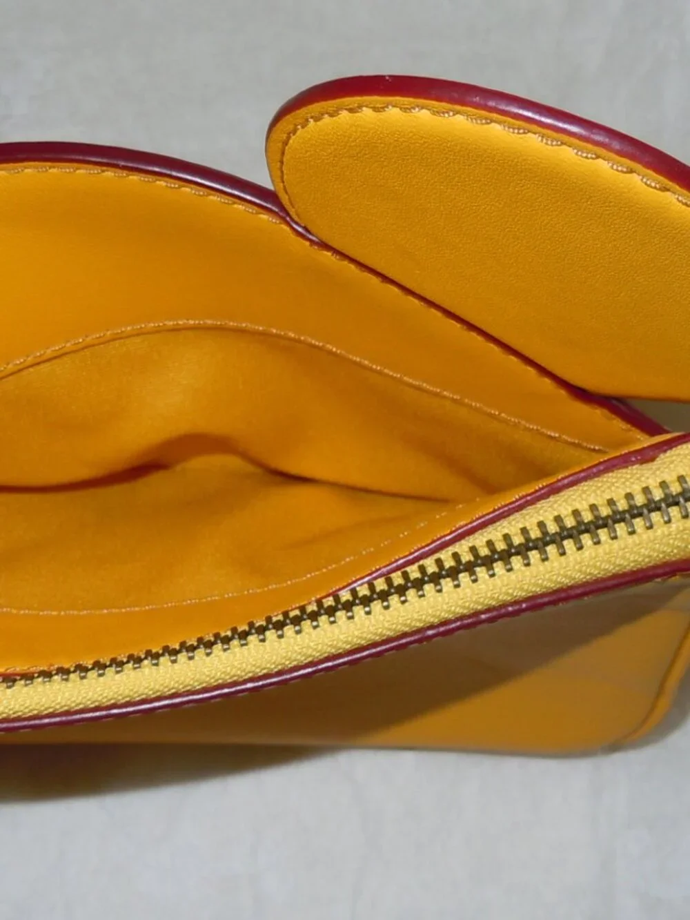 COACH DISNEY F59529 MICKEY MOUSE EARS WRISTLET YELLOW LEATHER EUC